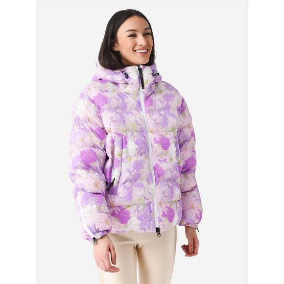 NEW Bogner Fire+Ice Love Shack Fancy Raissa 2 Purple Floral Coat Sz Large 10 - Picture 1 of 16